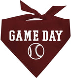 Game Day Dog Bandana | 100% Cotton Adjustable Triangle | Made in USA | Baseball| Sports | Biggest Fan | Game Day | Dark Red, One Size (1054)