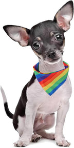 Tinsow 2 Pcs Dog Bandanas Gay Pride Rainbow Bandanas Cotton Handkerchiefs Party Supply Pet Bandana