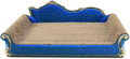Royal Blue Sofa Shape Cat Scratcher, 19.9” Large 2-in-1 Cat Scratcher Lounge Bed, Sturdy Cardboard Scratching Board for Indoor Cats