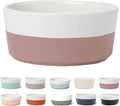 Waggo Dipper Ceramic Dog Bowl for Small and Large Breeds - Heavyweight and Durable Pet Food and Water Dish Crock, Dishwasher Safe, Modern (Mauve, Small)