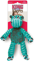 KONG Floppy Knots - Durable No‑Stuffing Squeaky Rope & Plush Dog Toy - for Teething, Playing (Hippo, Small/Medium)