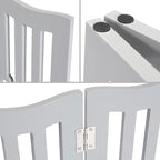 Pet Gate, Wooden Free Standing Dog Gate for Small Dogs and Cats. Great Folding Fence for Doorways, Halls, Stairs. Grey