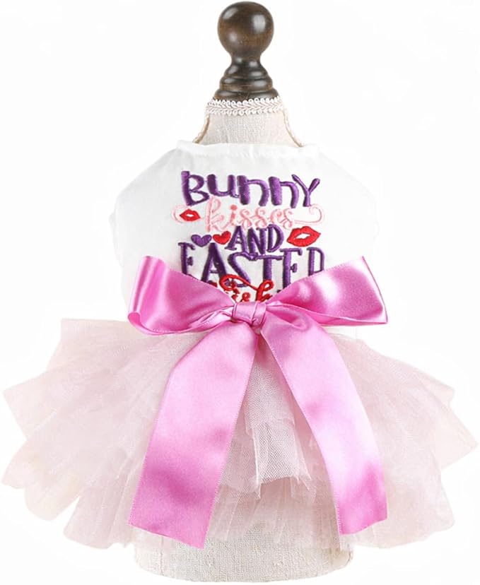 Furbabycare® Elegant Sweet Easter Puppy Dog Blingbling Princess Skirt Pet Dog Lace Cake Camisole Tutu Dress C-Easter Bunny-5 Small