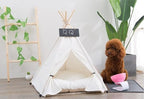 Dog Teepee Bed Cat Tent Portable Houses Pet Puppy with Thick Cushion (L:Size fits 15kg/33lbs (Pets))