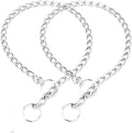 Silver Dog Chain Collar,2packs Metal Slip Link P Chain Training Heavy Duty Male Boys Martingale Collar Female Girls Puppy Collars for XXS XS Small Medium Large Big Breed,M