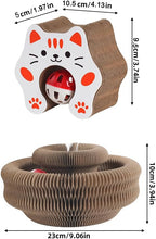 Magic Organ Cat Scratcher Board Cat Ball Adventure The Ultimate Interactive Mental Physical Exercise for Indoor Cats Toy (White and Orange, 1PCS)