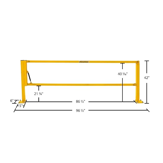 8' Dock Door Gate, OSHA-Compliant Safety Barrier, Loading Bay Fall Hazard Protection, Openings Up to 98" W, Counterbalanced, Indoor Use, Guardian