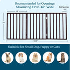 PETMAKER Foldable, Free-Standing Wooden Pet Gate- Light Weight, Indoor Barrier for Small Dogs/Cats, Dark Brown, Step Over Doorway Fence, Rich Espresso, 54" X 24" (80-62875)