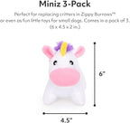 ZippyPaws Burrow Replacement Miniz - Interactive Dog & Puppy Toys for Boredom, Stimulating Pet Products to Keep Them Busy, Plush Refills for Hide & Seek Puzzle, Squeaky Toy for Enrichment - Unicorns