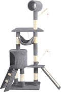 VOUNOT Cat Tree Tower, Multi-Level Cat Climbing Frame, Cat Condo with Sisal Scratching Post, Grey XXL
