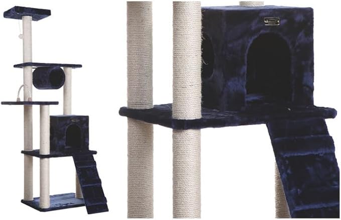 Maykoosh Navy Cat Tree Tower with Scratching Posts & Playhouse - Multi-Level