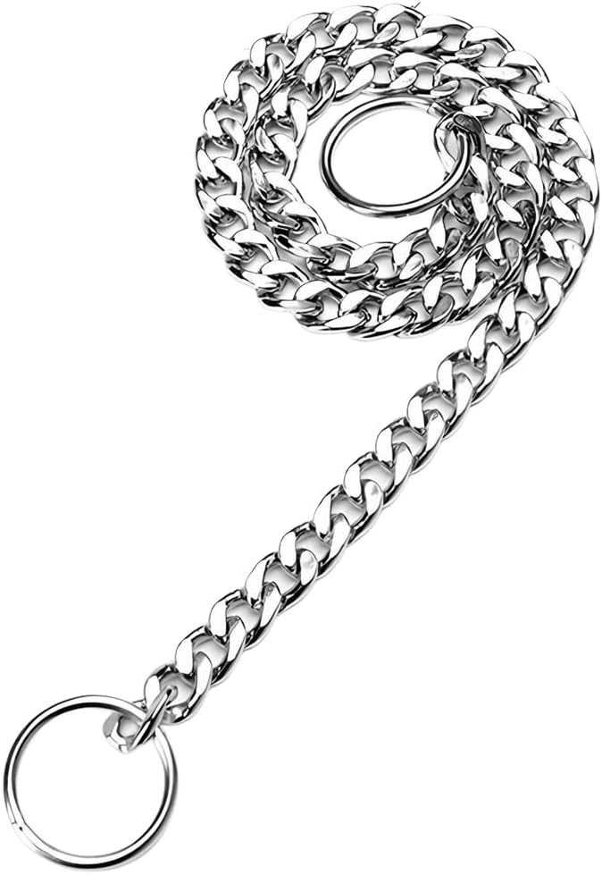 Silver Dog Choker Collar, Metal Choke Chain Collar for Dogs Heavy Duty Training Slip Link Martingale Collars for XXS XS Small Medium Large Breed Pets Boys Girls, X-Large