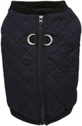 Gooby Fashion Vest Dog Jacket - Black, X-Small - Warm Zip Up Bomber Vest with Dual D Ring Leash - Winter Water Resistant Small Dog Sweater