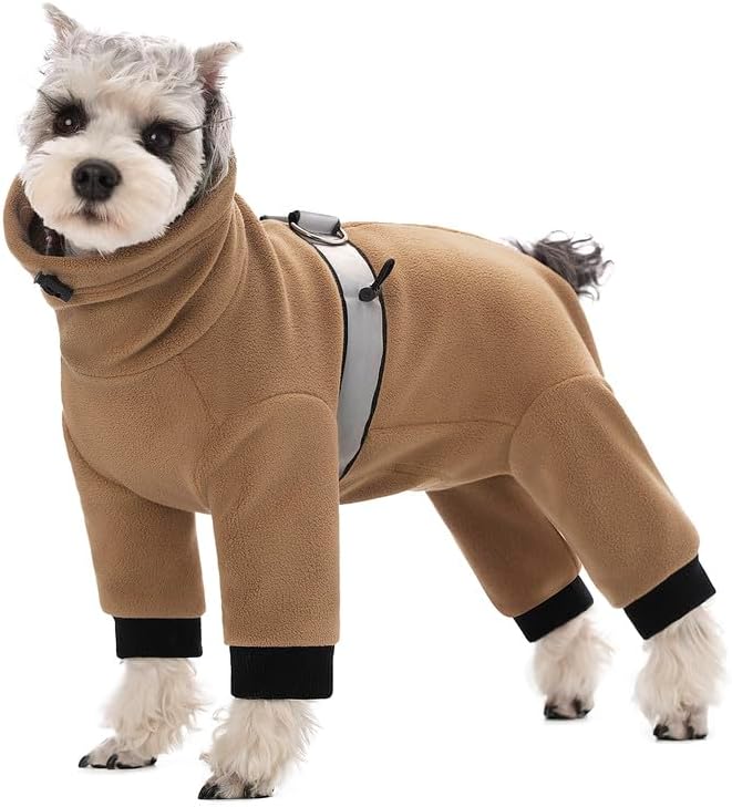 Polar Fleece Dog Coats for Small Medium Dogs, Winter Jacket Sweater Vest Bodysuit, Four-Legged Warm Clothes Pajamas