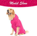 KOOLTAIL Dog Hoodie for Large Medium Small Dogs,Soft and Warm Pet Sweater with Leash Hole and Pocket Boy Girl,Puppy Fall Winter Jacket Clothes,French Pitbull Cold Weather Coat Sweatshirt,Deep Pink L