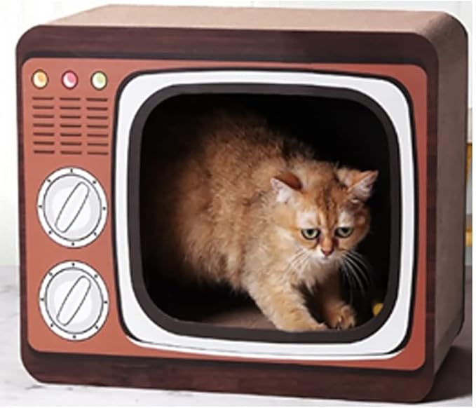 Pawfectpals Cardboard Cat Scratcher Lounge and Bed, Cat Scratching Board, Durable and Lightweight, Prevent Furniture Damage (TV)