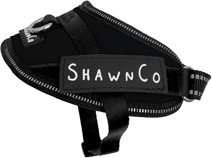 ShawnCo Essential Pro Dog Harness, No-Pull Pet Vest with 3 Leash Clips and Removable, Reflective Side Patches, Adjustable and Padded Harness for Small, Medium and Large Dogs (Midnight, XS)