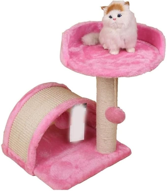 Cat Tree Tower Cat Climbing Frame Cat Litter Cat Tree Cat Jumping Platform Cat Supplies Pet Supplies Cat Condo(Pink)