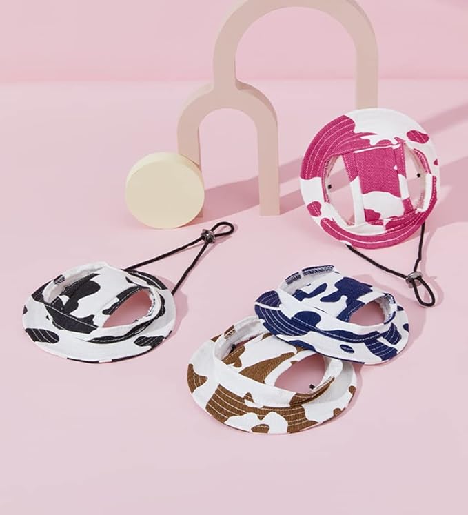 Round Brim Princess Hat Visor Hat Pet Dog Mesh Porous Sun Hat with Ear Holes for Small, Extra Small Dog Teddy, Pug, Chihuahua, Shih Tzu, Yorkshire Terriers, Papillon W-Rosered M