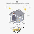 Dog House Indoor Memory Sponge, Foldable Dog House Kennel Bed Mat with Cushion for Small Medium Large Dogs Cats, Winter Warm Cat Nest Puppy Cave Sofa Pet Products (Medium)