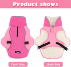 EMUST Dog Jacket Winter, Cozy Windproof Dog Jacket for Cold Weather, Solid Color Pet Vests for Winter for Medium Dogs, New Pink, M