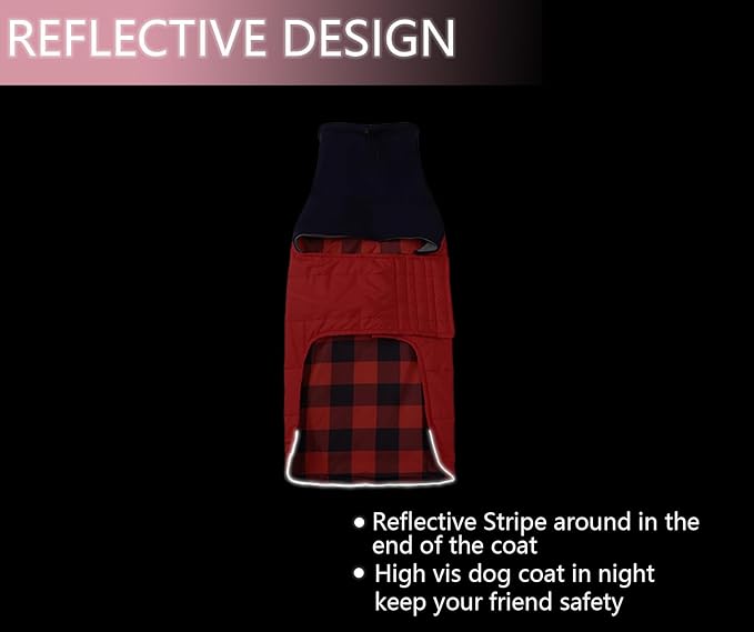 Dachshund Dog Coats Jacket fit for Dachshunds Corgi Weiner Reversible Winter Coat Padded Cotton Lining high Collar Dog Suit in Autumn Winter - Red - XS