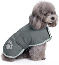 Queenmore Dog Winter Coat, Cold Weather Fleece Jacket for Dogs, Waterproof Reflective Reversible, for Small, Medium and Large Dogs (Grey, XS)