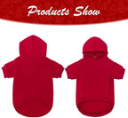 KOOLTAIL Dog Hoodie for Large Medium Small Dogs,Soft and Warm Pet Sweater with Leash Hole and Pocket Boy Girl,Puppy Fall Winter Jacket Clothes,French Pitbull Cold Weather Coat Sweatshirt,Red XL/XXL