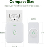 AVANTEK Wireless Door Bell, CW-12 Mini Waterproof Doorbell Chime Operating at 1000 Feet with 52 Melodies, 5 Volume Levels & LED Flash
