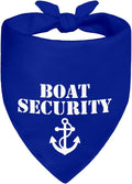Boat Security Blue Dog Bandana, Nautical Gifts for Boat Lover Captain, Nautical Pet Accessory, Lake Life Dog Gear, Sailor's Pet Apparel, Christmas Birthday Gifts for Pup Mom Dad