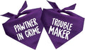 Pawtner in Crime & Trouble Maker Dog Bandana Set (2 Pack - Purple, OS 577 578)