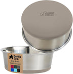 GORILLA GRIP Dog Bowls, Food Grade 304 Stainless Steel, Holds 2 Cups Each (16 fl oz) Food and Water Bowl for Feeding Dogs and Cats, Dishwasher Safe, Rust Resistant, BPA Free Rubber Base Set of 2 Beige