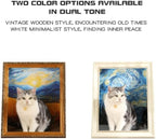 Oil Painting Cat House with Scratcher,Cat Bed Art Picture Frame Scratching Board Playing Tent Box, Assemble Kitty Couch Cave Condo Creative Pets Furniture - Kitty Living in Famous Painting