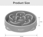 MateeyLife Large Slow Feeder Dog Bowls, Anti-Choking Puzzle Dog Food Bowls, Anti-Slip Interactive Feeding Slow Down Eating, Bloat Stop Maze Dishes for Large Breeds 4 Cups Gray