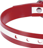 PetJoy Dog Collars Strap, Replacement Collar for Shock Reflective Collar, Adjustable Classic Dog Collar Strap for All Varieties Small Medium Large Dogs (Black & Red)