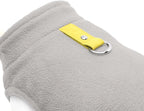 Gooby Fleece Vest Dog Sweater - Gray/Yellow, Small - Warm Pullover Fleece Dog Jacket with O-Ring Leash for Small to Medium Dogs