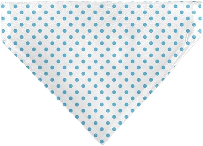 Disney Pet Bandana Lilo and Stitch Stitch Winking Pose and Polka Dots White Blue Slip On Collar Bandana Only