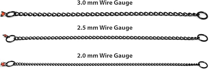 Herm Sprenger Black Stainless Steel Dog Training Collar No-Pull Slip Chain for Small Medium Large Dogs for Easy Control Made in Germany 2.5mm 24in (60cm)