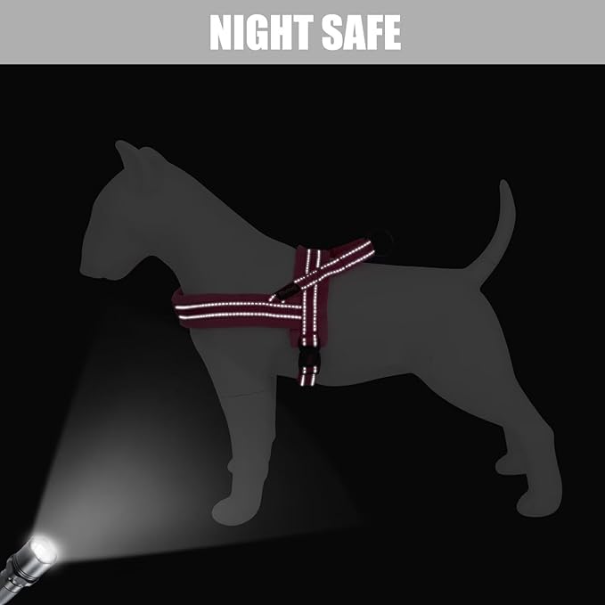 Didog Soft Flannel Padded Dog Vest Harness, Escape Proof/Quick Fit Reflective Dog Strap Harness,Easy for Training Walking,Hot Pink S Size