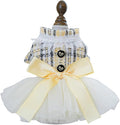 Fashion Sweet Puppy Dog Blingbling Princess Skirt Pet Dog Lace Cake Camisole Tutu Dress K-Yellow XS