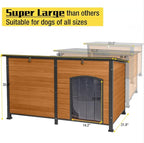 Aivituvin Heated Dog House Outdoor 59" Extra Large Insulated Dog Kennel with Heating System & Insulation Liner,All-Around Iron Frame