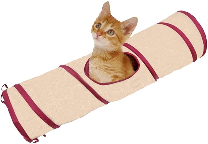 SmartyKat Crackle Chute Activity Tunnel Cat Toy, Collapsible Crinkly Tunnel for Exercise & Hide-and-Seek, Teal & Grey, One Size