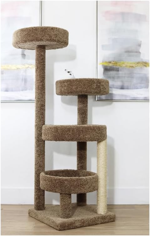 Natural Beauty Stylish Cat Climbing Tree 48" H x 24" W x 18" D Features Multiple Climbing Areas, Durable Scratching Posts, and Comfortable Resting Perches for Active Cats