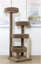 Natural Beauty Stylish Cat Climbing Tree 48" H x 24" W x 18" D Features Multiple Climbing Areas, Durable Scratching Posts, and Comfortable Resting Perches for Active Cats