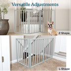 Indoor Pet Gate - 3-Panel Folding Dog Gate for Stairs or Doorways - 54x24-Inch Freestanding Pet Fence for Cats and Dogs by PETMAKER (Gray)