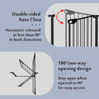 DEARBB Triple Lock Baby Gate for Stairs Doorways and House 31" to 86" Extra Wide Pressure Mounted Easy Walk Through Auto Close Safety Pet Gate Black 31.1-48.42"