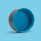 SPUNKYJUNKY 13.5OZ Ceramic Dog and Cat Bowl, Modern Cute Weighted Food Water Bowl for Replacement Blue-Grey (2 Pack)