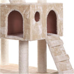 Maykoosh Cat Tree with Scratching Posts, Large Cat Play Furniture, Multi-Level Cat Tower Beige