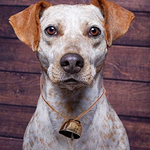 5 Pack Grazing Copper Bells, Metal Cow Bells for Dogs, Animal Copper Loud Bronze Bell, Small Brass Bell, for Cow Horse Sheep Cats Small Pets Anti-Theft Accessories (Bronze), 1, Brass Bronze Iron,