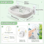 Sinai Pet Shop Cat Window Perch – Cordless Foldable Hammock with Cushion Bed, Self-Groomer with Catnip Included, Durable Metal Frame with Strong Suction Cups, Space-Saving for Large Indoor Cats